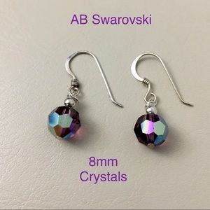 Swarovski Amethyst AB crystal drop earrings NWT